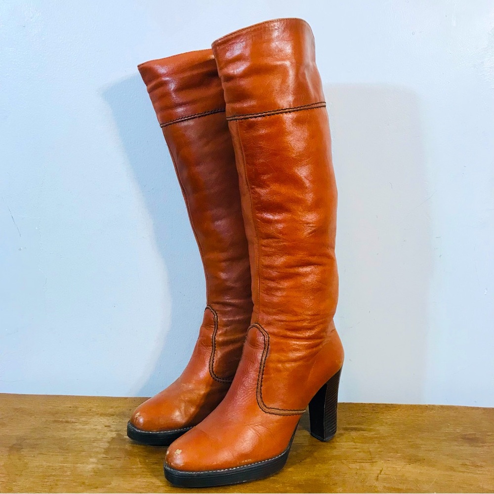 70s vintage cowboy style leather boots